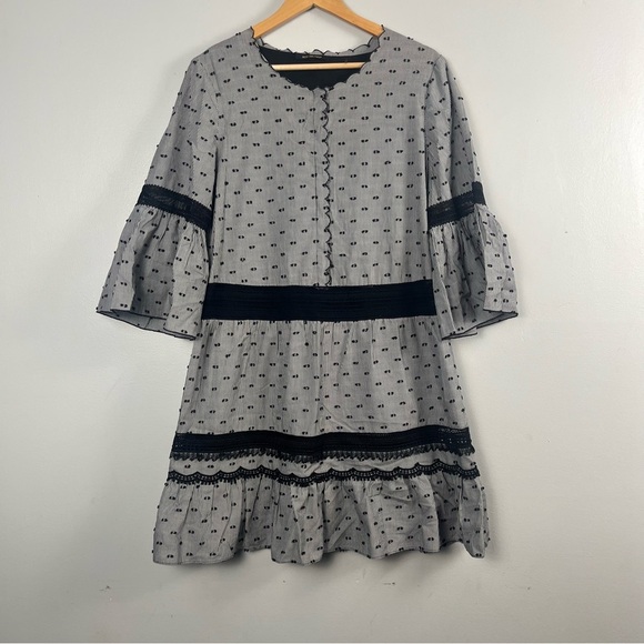 Kobi Halperin Joan Womens Shift Mini Casual Dress, Black/White size medium - Picture 3 of 9